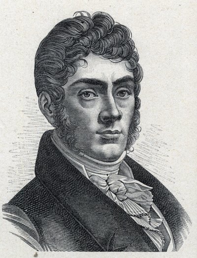 Porträtt av Etienne Nicolas Mehul (1763-1817), fransk kompositör. Gravyr från 1889. Privat samling. av French School