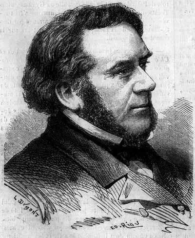 Porträtt av Eugene Bethmont (1804-1860), fransk advokat och politiker, tidigare justitieminister. Gravyr i "" Le Monde Illustré"" nr 156 av den 7 april 1860. av French School