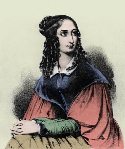 Porträtt av Flora Tristan, Gauguins mormor, 1839 av French School