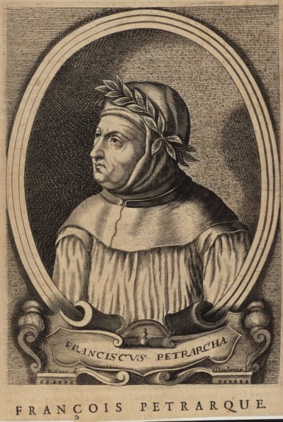 Porträtt av Francesco Petrarch av French School