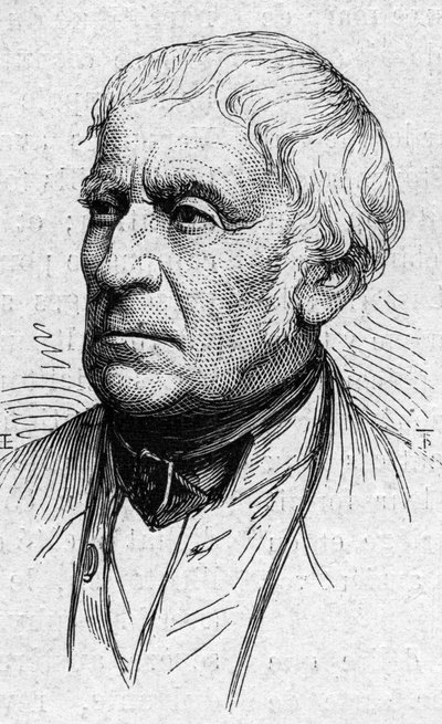 Porträtt av Francois Guizot (1787-1874), fransk politiker, historiker och akademiker. Gravyr i "" Le Monde Illustré"" nr 883 av 14 mars 1874. av French School
