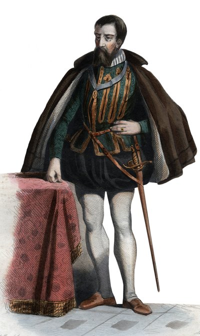 Porträtt av Francois I de Lorraine (1519-1563), hertig av Guise, hertig av Aumale, fransk soldat och politiker. av French School