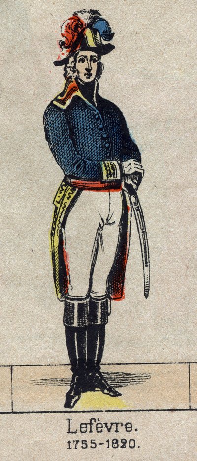 Porträtt av Francois Joseph Lefebvre (1755-1820) hertig av Dantzig och av imperiet, par av Frankrike, sedan baron och par av Frankrike marechal av imperiet. Bild på Epinal från slutet av 1800-talet. av French School