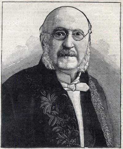 Porträtt av Francois Jules Suisse dit Jules Simon (1814-1896), fransk filosof och statsman, i "Le Petit Parisien"" av French School