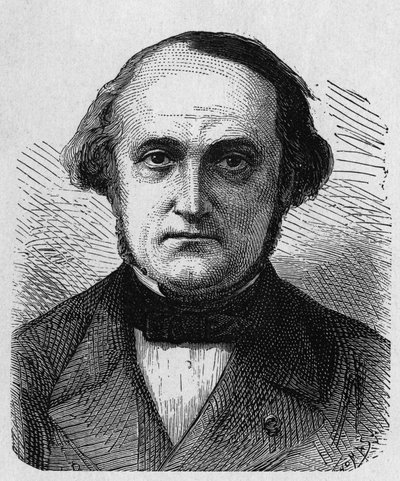 Porträtt av François-Clément Sauvage (1812 - 1872), fransk ingenjör och administratör - i "Album de la Science; berömda vetenskapsmän; Stora upptäckter””” 1896. av French School