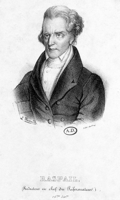 Porträtt av François Vincent Raspail (1794 - 1878): chefredaktör för reformatorn av French School