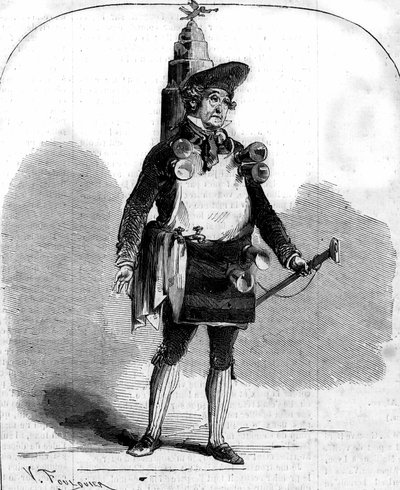 Porträtt av Frederick Lemaitre (1800-1876), fransk komiker i "Le Marchand de coco" "av Adolphe d