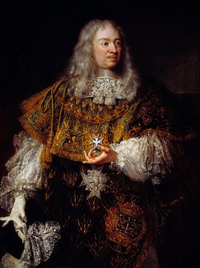 Porträtt av Gabriel de Rochechouart (1600-1677) i stor kostym som riddare av den Helige Andes Orden av French School