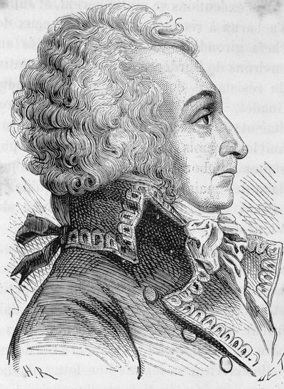 Porträtt av general Alexandre Viscount de Beauharnais (1760-1794), anklagas för att ha försvarat Mainz dåligt 1793, han var giljotin - i "L