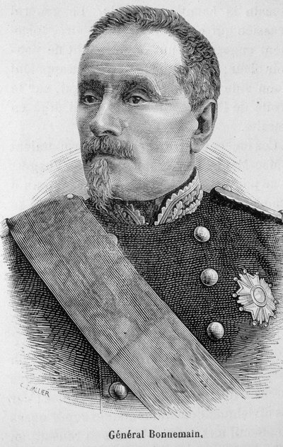 Porträtt av general Bonnemain - i "" Frankrikes historia"" av Henri Martin av French School
