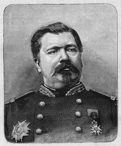 Porträtt av general Davout (ca 1829), storkansler för Hederslegionen. Gravyr i "La gazette du dimanche"" av den 12 december 1895. av French School