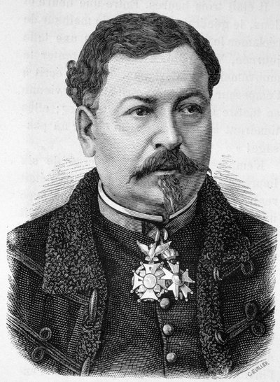 Porträtt av general Jean Auguste Margueritte (1823 - 1870, död i slaget vid Sedan), far till Paul och Victor Margueritte - i "" L