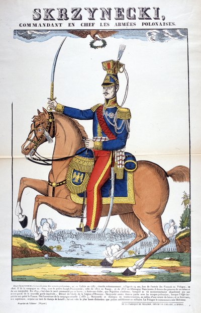 Porträtt av general Jean Skrznecki, överbefälhavare för den polska armén, tog han värvning i Napoleonska trupperna. Bild på Epinal av French School