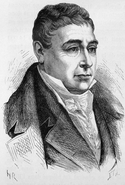 Porträtt av general La Fayette (Lafayette) (1757 - 1834) - i "" The History of France"" av Henri Martin av French School