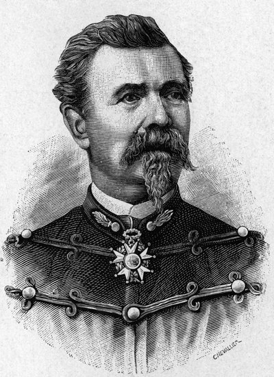 Porträtt av General de Reffye - i "" Vetenskapens album; berömda vetenskapsmän; Stora upptäckter””” 1896. av French School