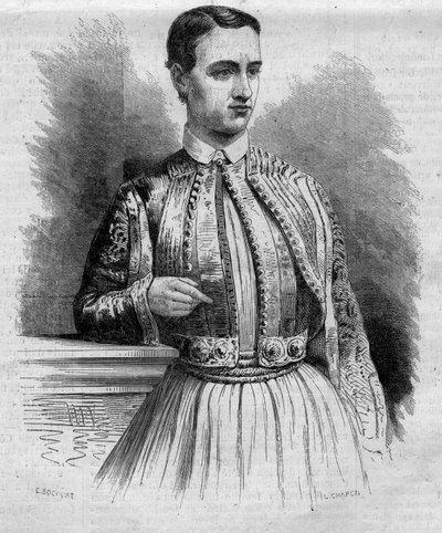 Porträtt av George I (Georges av Danmark) (1845-1913), kung av Grekland. Gravyr i "" Le Monde Illustré"" nr 340 den 17 oktober av French School