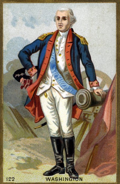 Porträtt av George Washington (1732-1799). Kromolitografi från slutet av 1800-talet. av French School