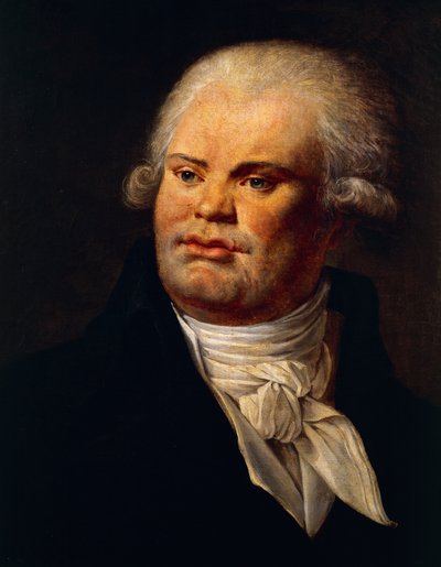 Porträtt av Georges Danton (1759-94) (olja på duk) av French School