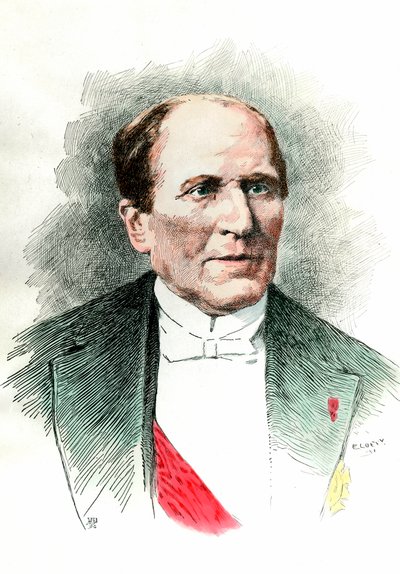 Porträtt av Georges Eugene Haussmann kallad Baron Haussmann (1809 - 1891) prefet av Seine under andra imperiet. Gravyr av 1800-talet. Privat samling. av French School