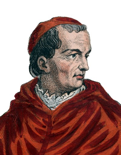 Porträtt av Georges dAmboise (1460-1510), fransk kardinal och statsminister. av French School