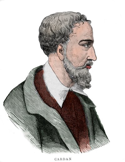 Porträtt av Gerolamo Cardano (Girolamo Cardano, Hieronymus Cardanus eller Jerome Cardan av French School