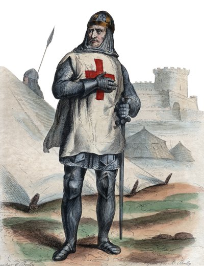 Porträtt av Godfrey av Bouillon (104061-1100), frankisk riddare, en av ledarna för det första korståget. av French School