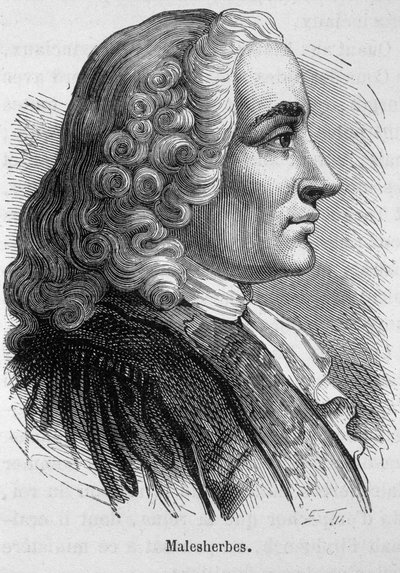 Porträtt av Guillaume Chretien (Guillaume-Chretien) av Lamoignon de Malesherbes (1721-1794), fransk politiker - i "" L