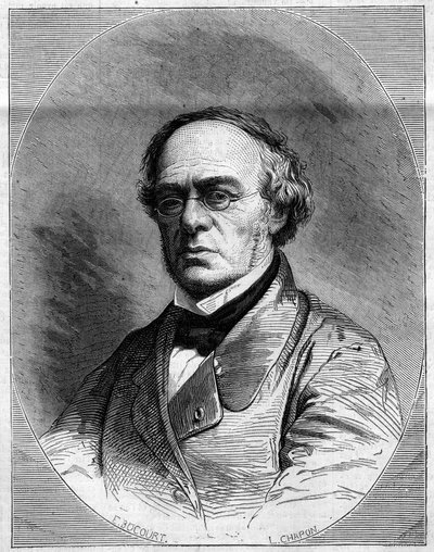 Porträtt av Halevy (Jacques Fromental Levy, dit) (1799-1862), fransk kompositör. Gravyr i "" Den illustrerade världen"" nr 259 av 29 mars av French School
