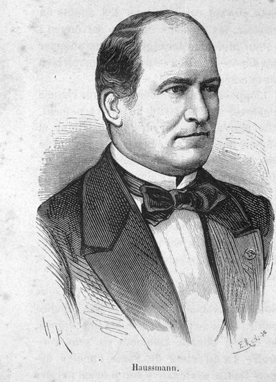 Porträtt av Haussmann (1809 - 1891) fransk politiker - i "The History of France" av Henri Martin av French School