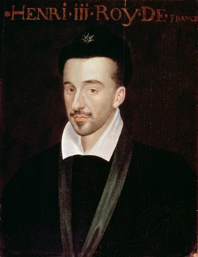 Porträtt av Henri III (1551-89) av French School