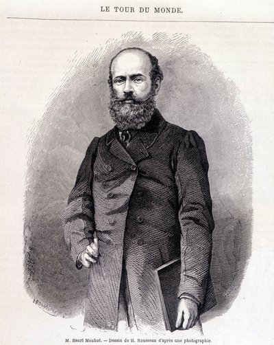 Porträtt av Henri Mouhot - i "Tour du Monde", 2:a sem. 1863 av French School