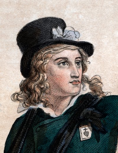 Porträtt av Henri du Vergier (Verger), comte de La Rochejaquelein (1772-1794), general för det royalistiska vendeanska upproret (kriget i Vendeen) under franska revolutionen. av French School