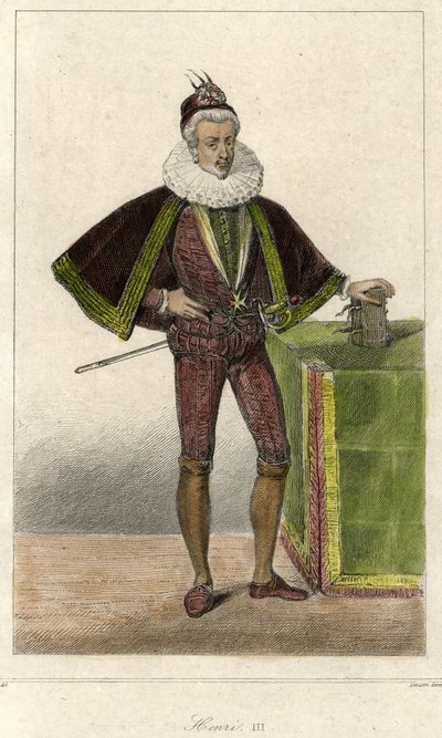 Porträtt av Henrik III (1551 - 1589), kung av Frankrike. av French School
