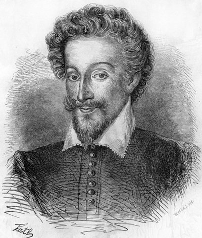 Porträtt av Henrik IV (1553-1610), kung av Frankrike. I ""Popular History of France"", nd. ca 1885. Gravyr. av French School
