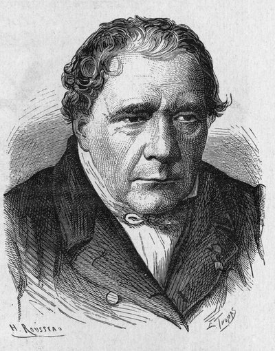 Porträtt av Jacques Babinet (1794 - 1872), fransk fysiker och astronom - i "Album de la Science; berömda vetenskapsmän; Stora upptäckter””” 1896. av French School
