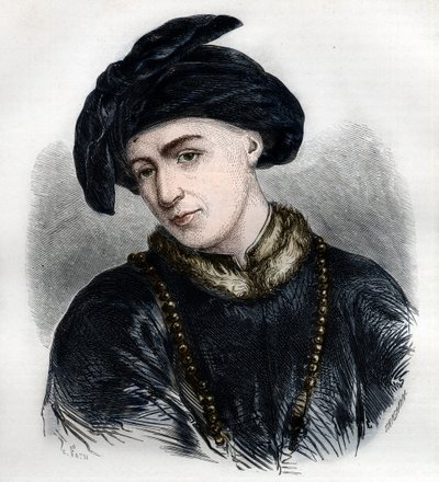 Porträtt av Jan Hus (eller Jean Huss av French School