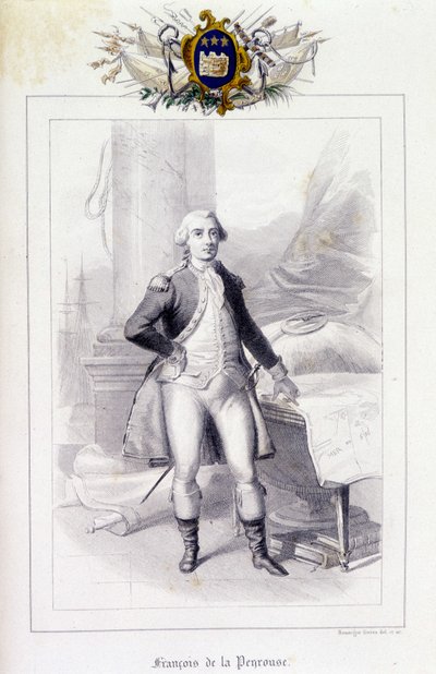 Porträtt av Jean-Francois Galaup, Comte de La Perouse (Jean Francois Laperouse av French School