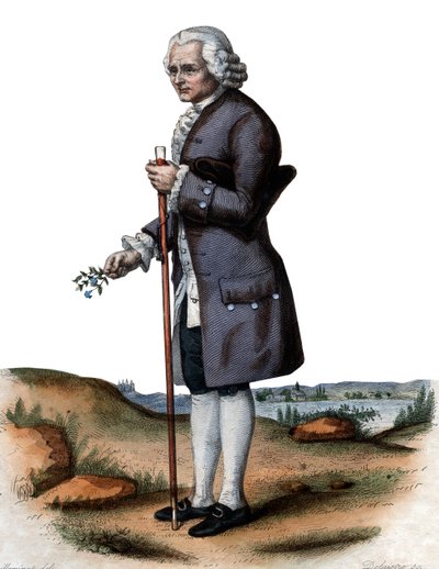 Porträtt av Jean-Jacques Rousseau (1712-1778), schweizisk filosof. av French School