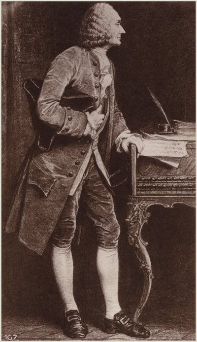 Porträtt av Jean-Philippe Rameau av French School