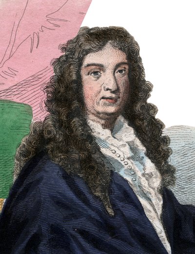 Porträtt av Jean Baptiste Lully (1632-1687), fransk kompositör. av French School
