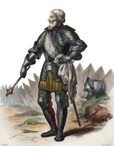 Porträtt av Jean II Le Maingre (Le Meigre) (1366-1421), kallad Boucicaut, marskalk av Frankrike. av French School