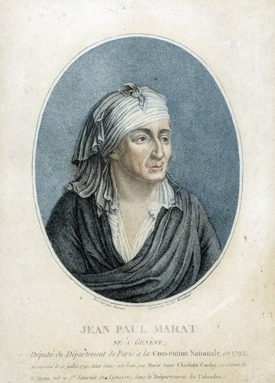Porträtt av Jean Paul Marat (1743-1793), fransk läkare, publicist och politiker av French School