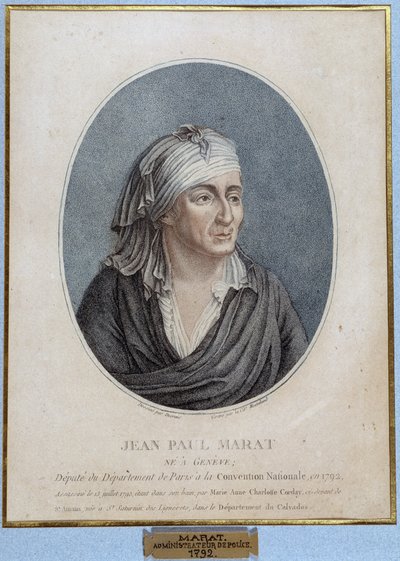 Porträtt av Jean Paul Marat (1743-1793), fransk läkare, publicist och politiker av French School