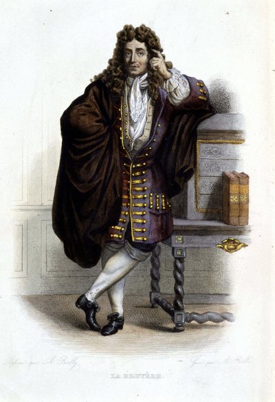 Porträtt av Jean de La Bruyere, fransk författare och moralist (1645-1696) i Ed. Mennechet, "" Le Plutarque francais"" av French School