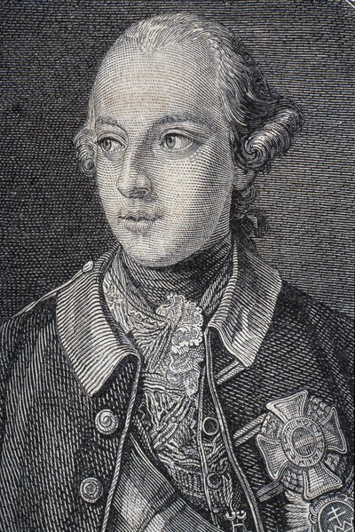 Porträtt av Josef II (1741-90) kung av Tyskland från 1764 och helig romersk kejsare från 1765 av French School
