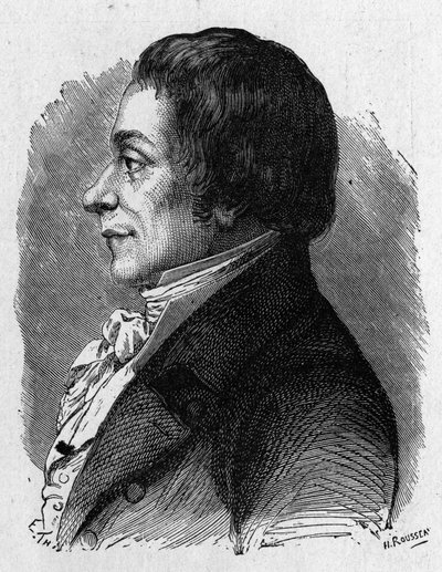 Porträtt av Joseph Lakanal (1762 - 1845), fransk politiker - i "" Album de la Science; berömda forskare; Stora upptäckter””” 1896. av French School