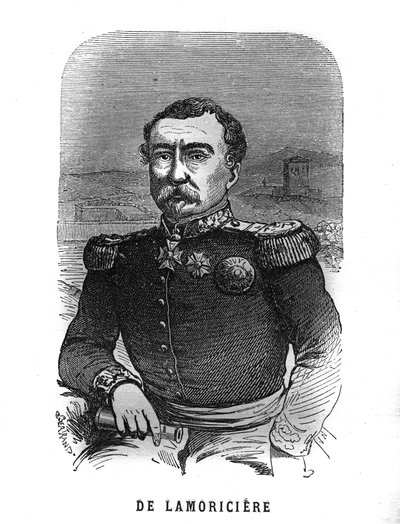 Porträtt av Joseph Vantini, dit Youssouf (1808-1866), fransk general. Gravyr i "Les Illustrations De L