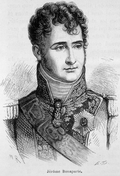 Porträtt av Jérôme Bonaparte (1784 - 1860) - i "" Frankrikes historia"" av Henri Martin av French School