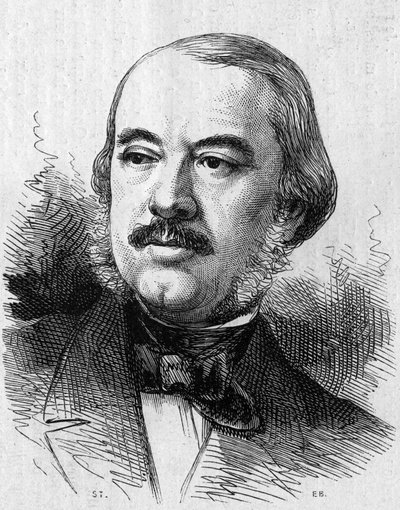 Porträtt av Leon Laya (1810-1872), fransk dramatiker. Gravyr i "" Le Monde Illustré"" nr 805 av 14 september 1872. av French School