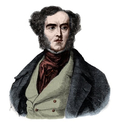 Porträtt av Lord George Cavendish Bentinck (1802-1848), engelsk statsman och idrottsman. av French School